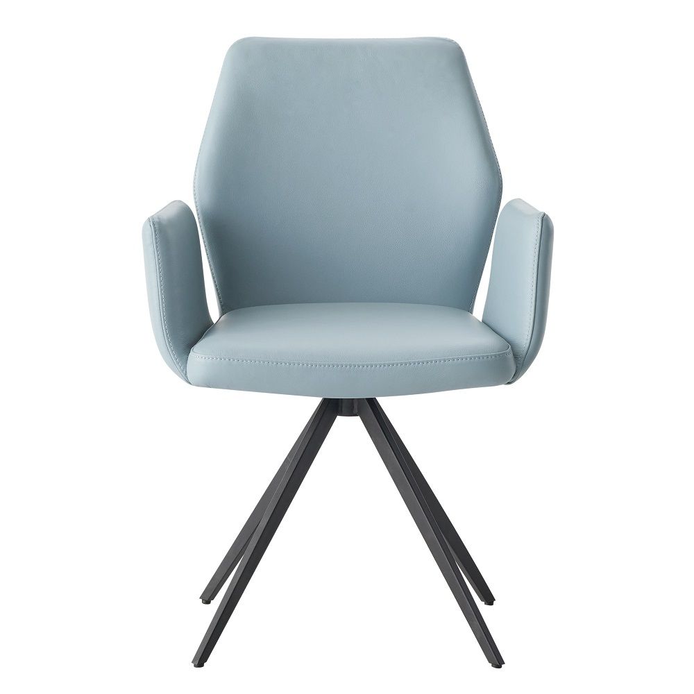 ACME Segismunda - Side Chair With Swivel - Light Blue & Black | Meri Furniture