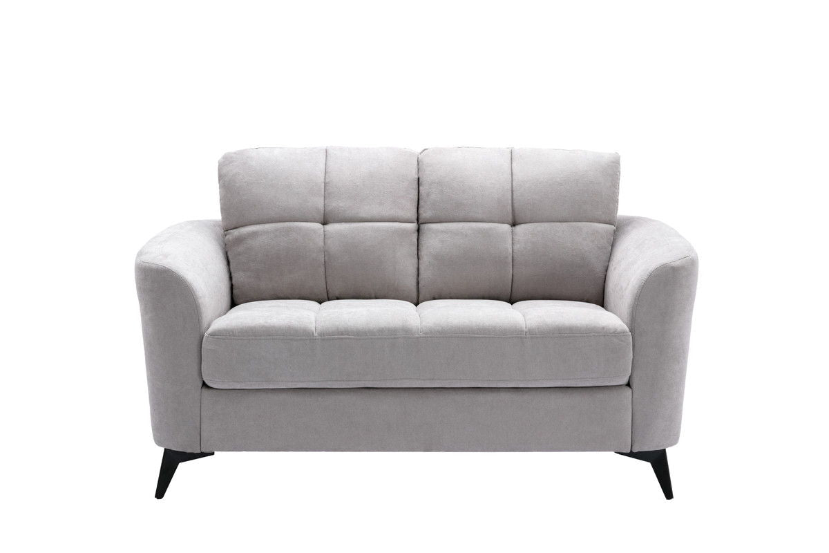 Callie 60"W Light Gray Woven Fabric Loveseat