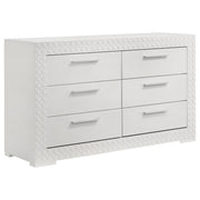 Coaster Fine Furniture Ives - 6-Drawer Dresser Cabinet - White High Gloss | Meri Furniture