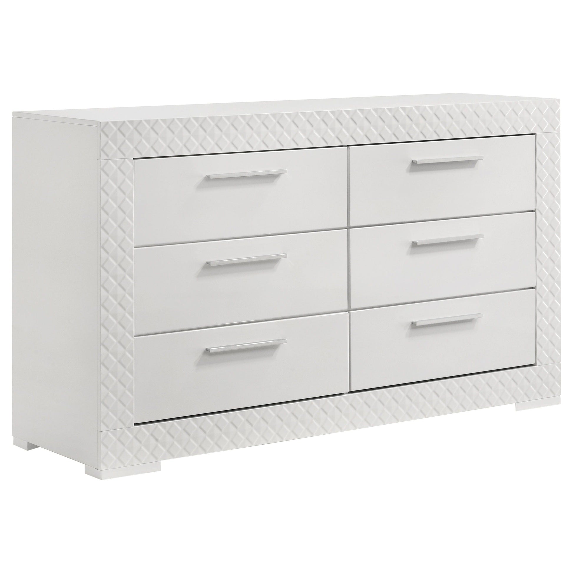 Coaster Fine Furniture Ives - 6-Drawer Dresser Cabinet - White High Gloss | Meri Furniture