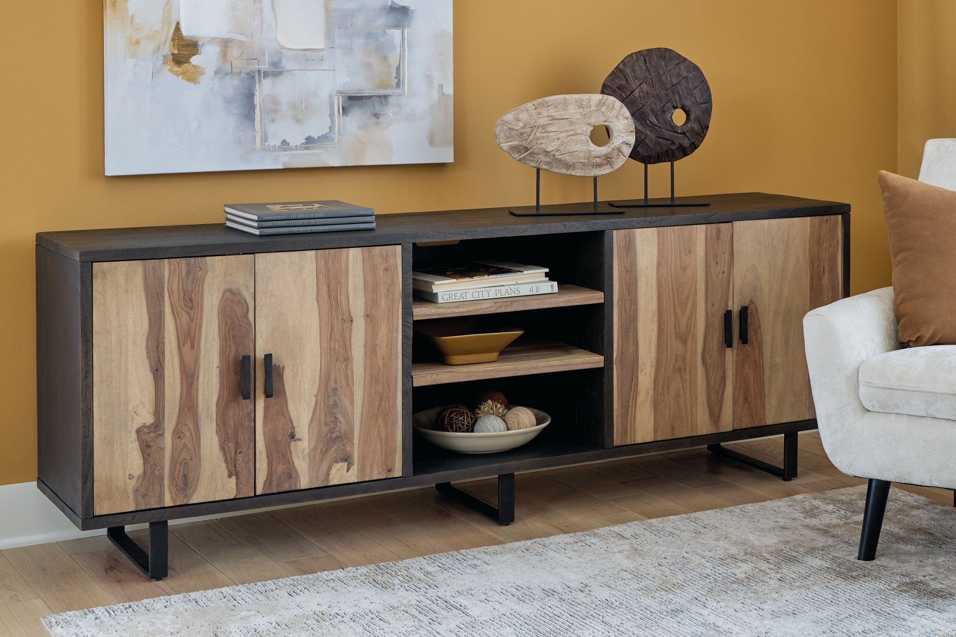 Signature Design by Ashley® Bellwick - Natural / Brown - Accent Cabinet | Meri Furniture