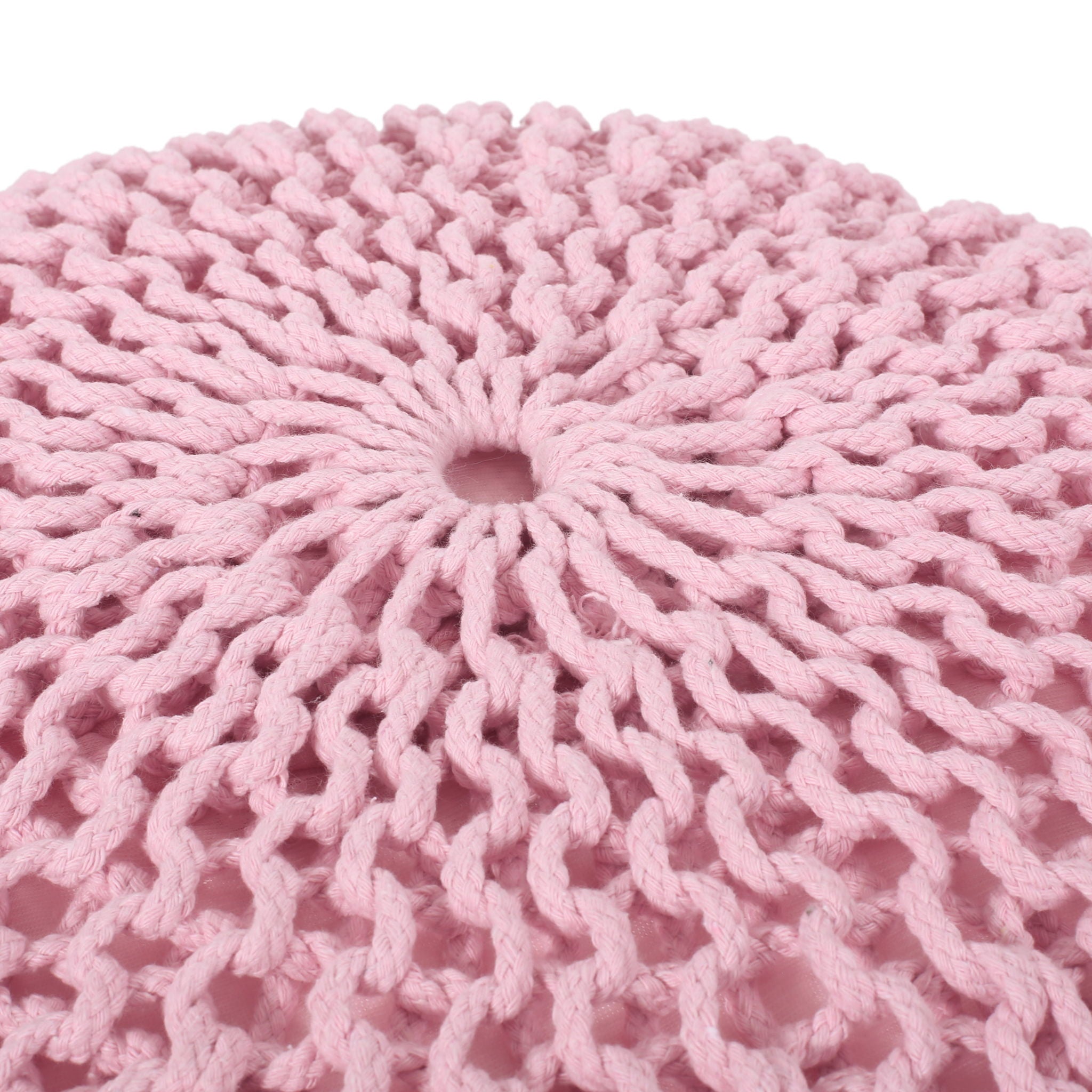 Belle - Modern Knitted Cotton Round Pouf
