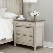 Liberty Furniture Ivy Hollow - 3 Drawer Bedside Chest With Charging Station - White | Meri Furniture