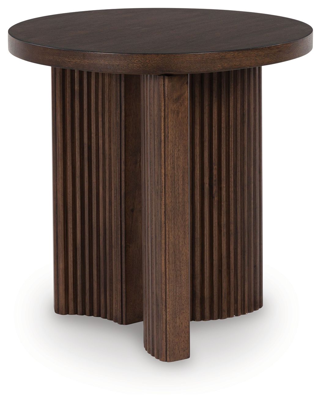Signature Design by Ashley® Korestone - Dark Brown - Round End Table | Meri Furniture
