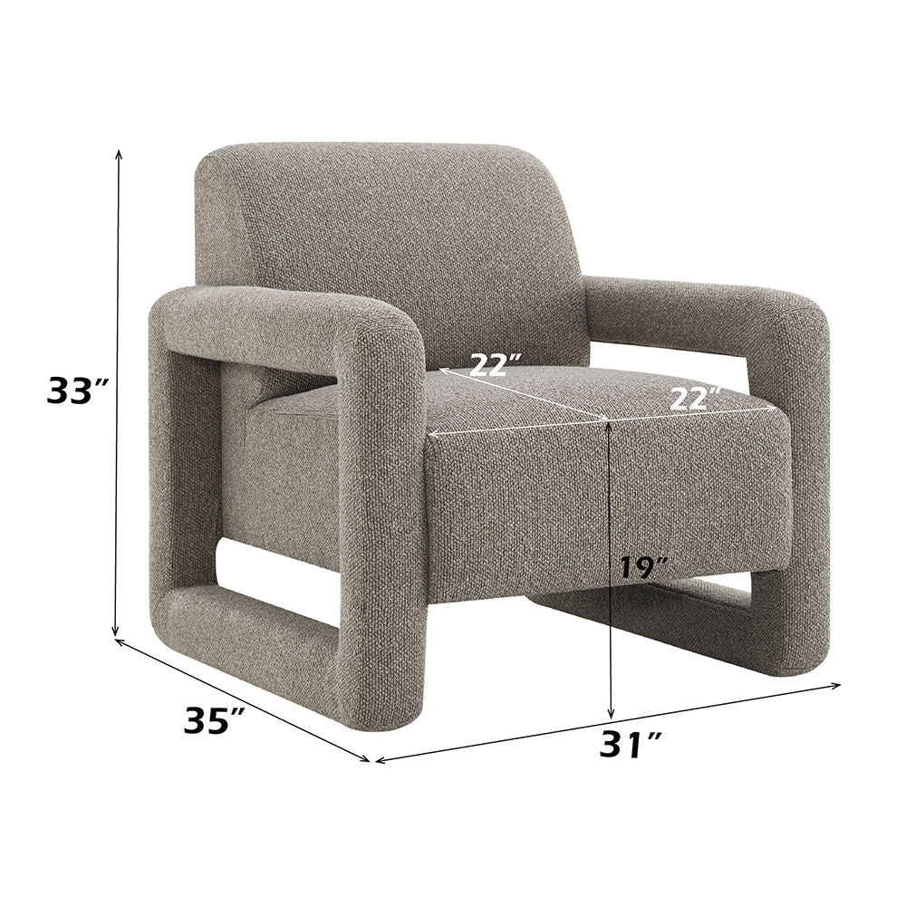 Glenda - Accent Chair - Gray Chenille