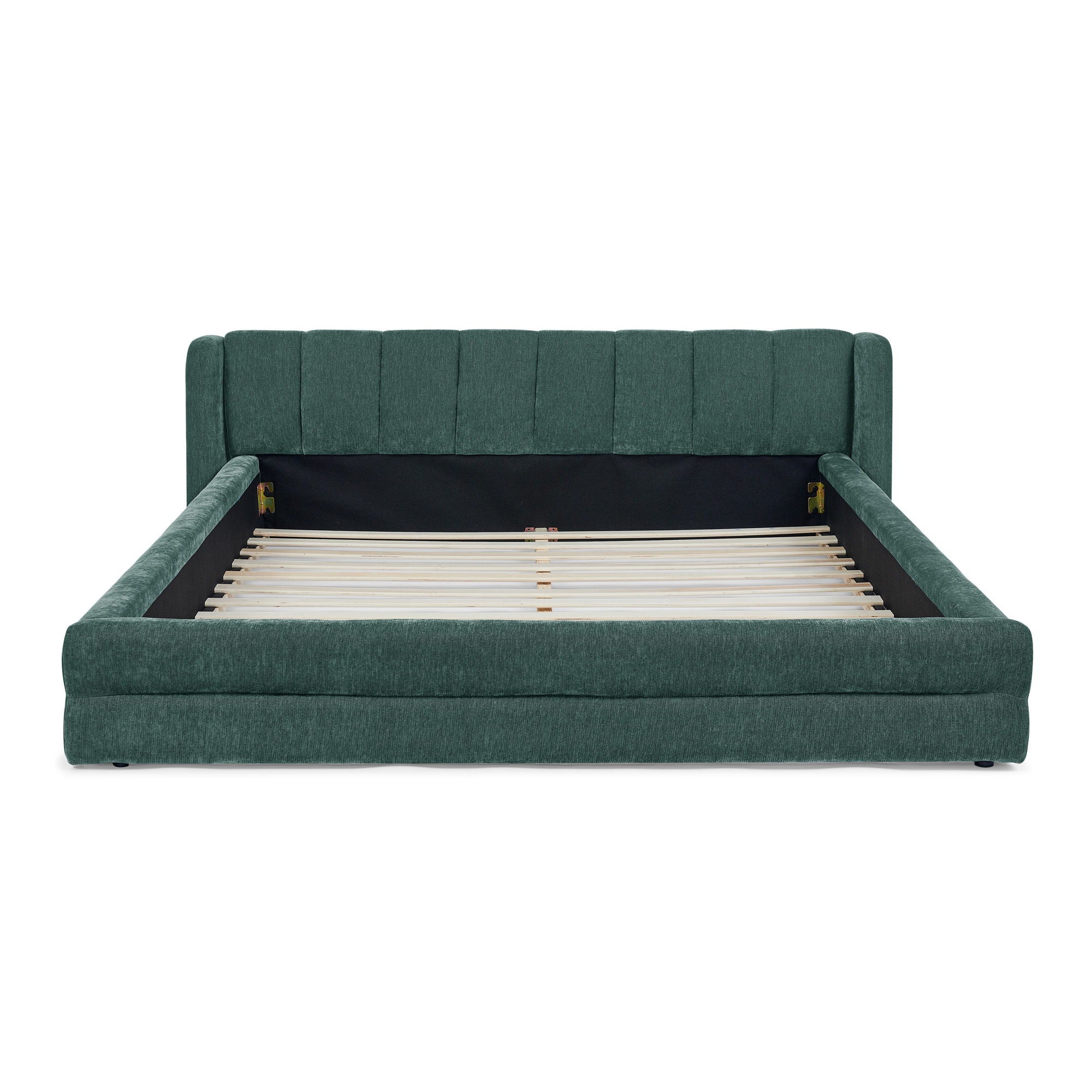 Modern Upholstered Bed Frame With Thick Chenille Fabric And Headboard