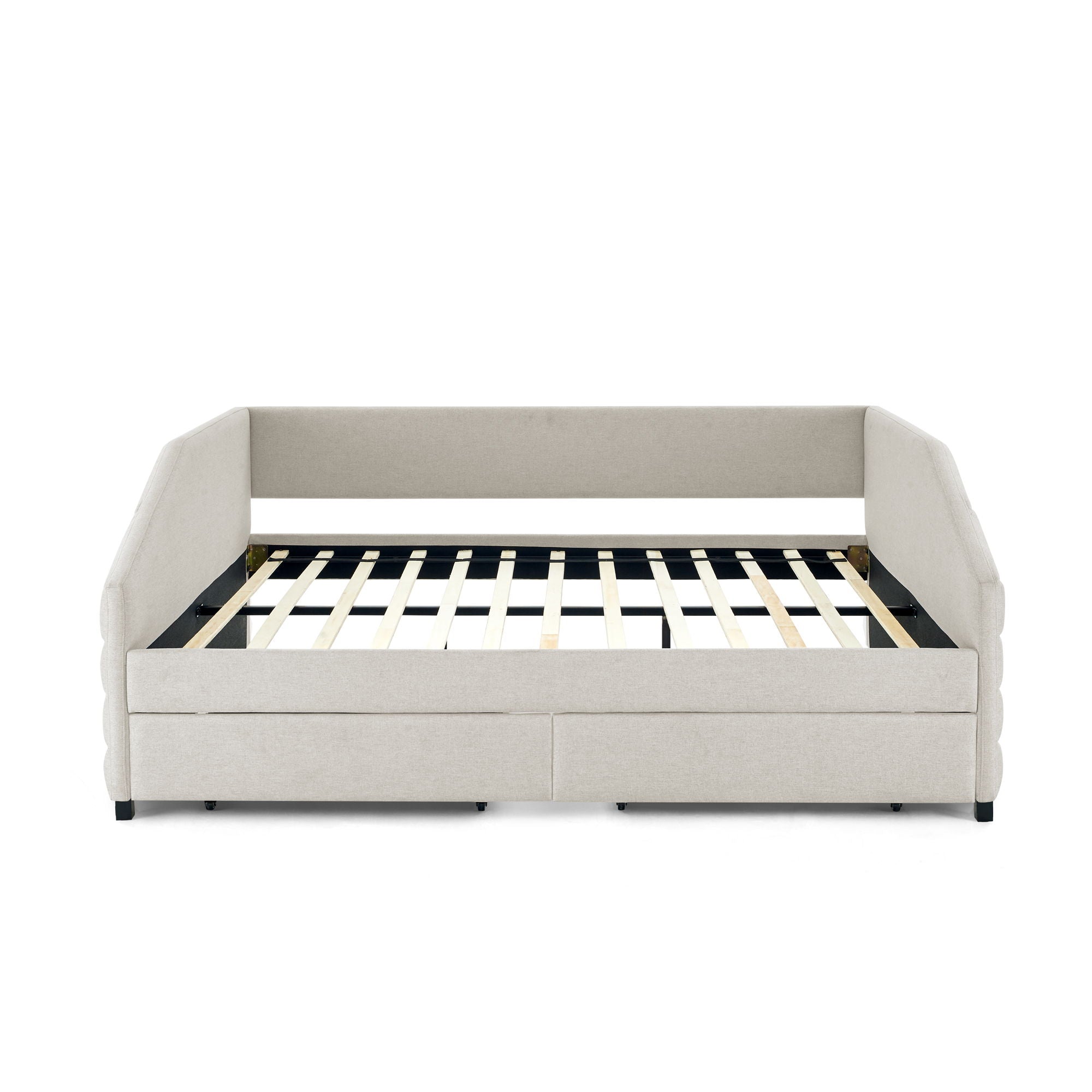 Elegant Daybed With Trundle Upholstered Tufted Sofa Bed