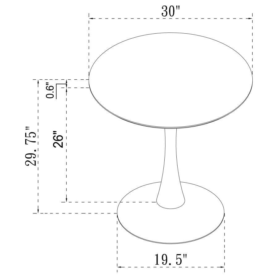 Coaster Fine Furniture Arkell - Round Faux Marble Top Dining Table | Meri Furniture