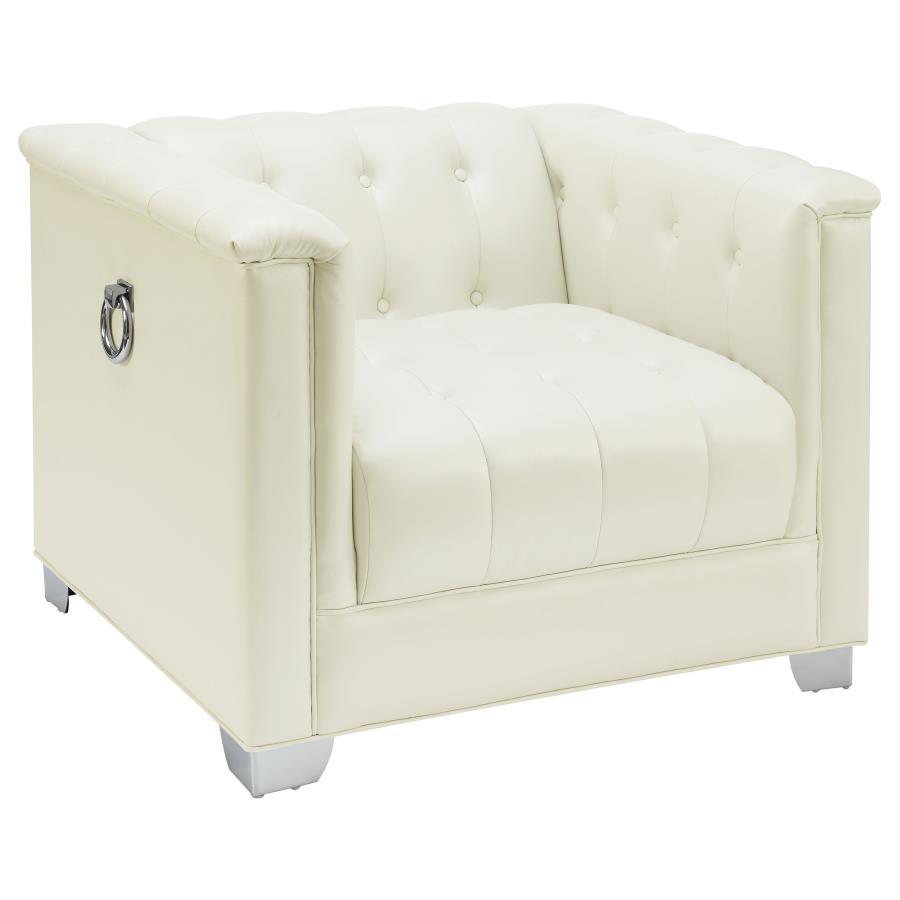 Coaster Fine Furniture Chaviano - Upholstered Track Arm Accent Chair - Pearl White | Meri Furniture