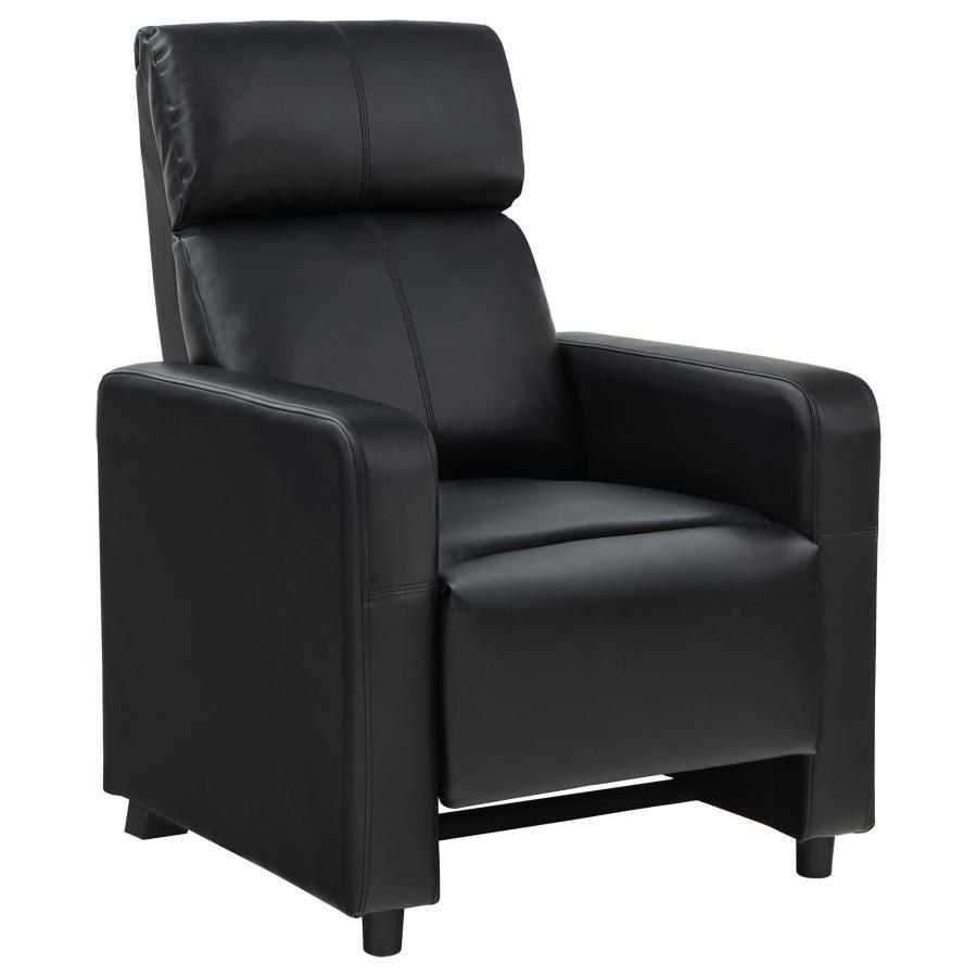 Coaster Fine Furniture Toohey - Upholstered Home Theater Push Back Recliner - Black | Meri Furniture