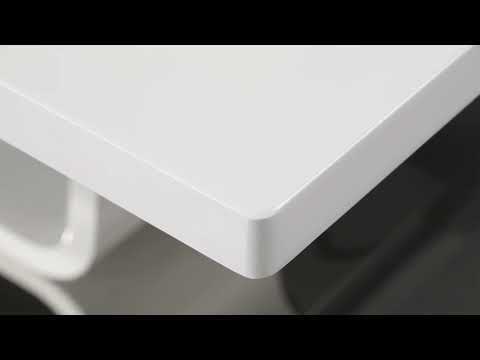 Kamaile - Dining Table With Leaf - White High Gloss