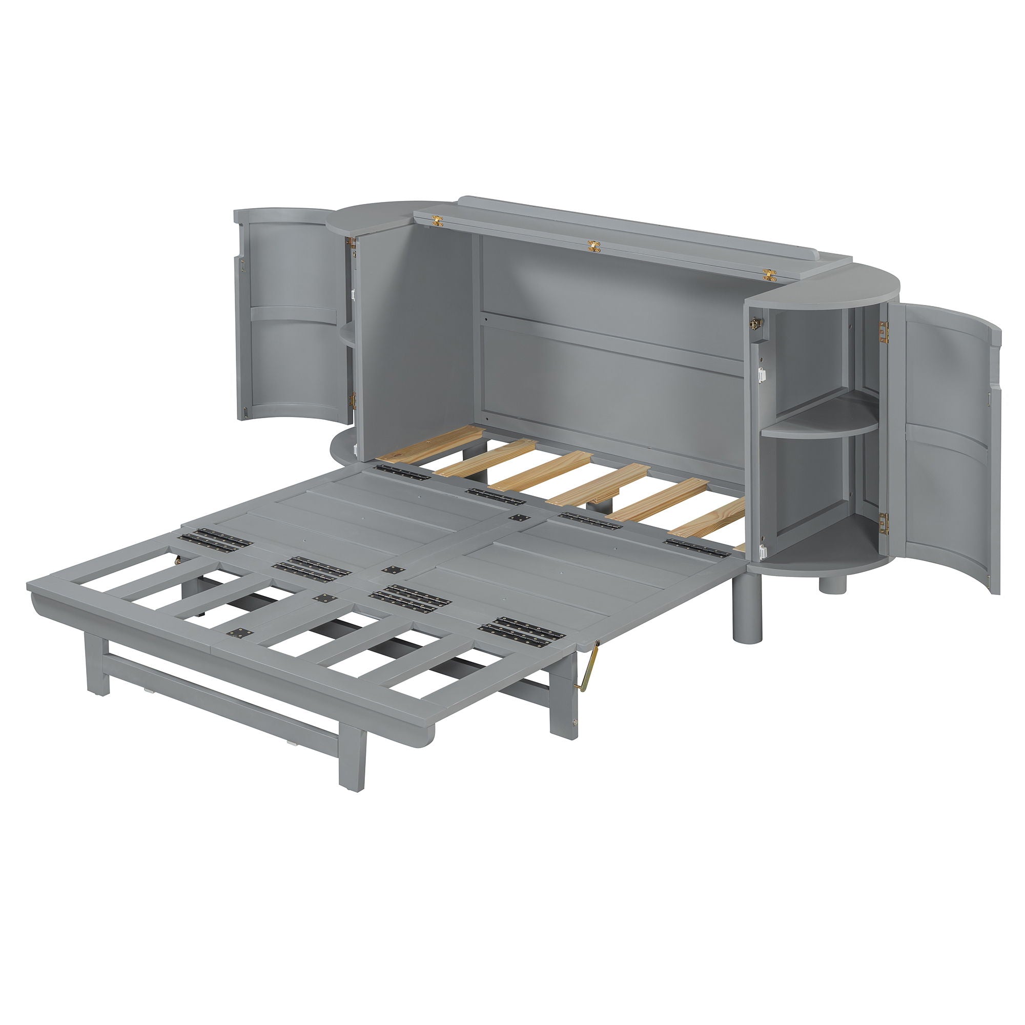 Murphy Bed With Hidden Storage & Modern Woven Design