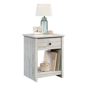 Rustic Night Stand with Drawer in White Plank