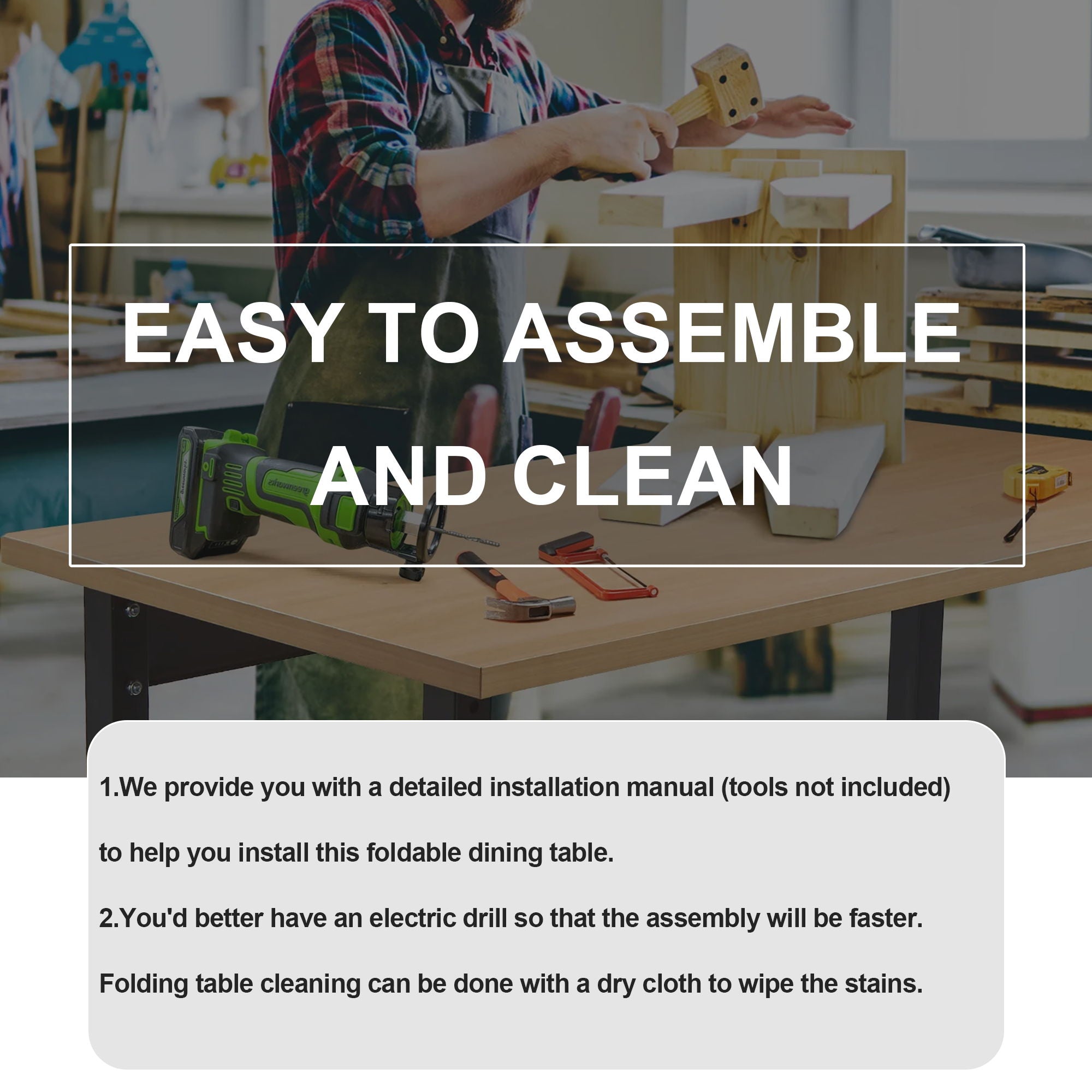 Contemporary 5 Piece Folding Extendable Dining Table Set With Chairs For 4 - Brown