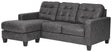 Ashley Furniture Venaldi - Gunmetal - Sofa Chaise | Meri Furniture