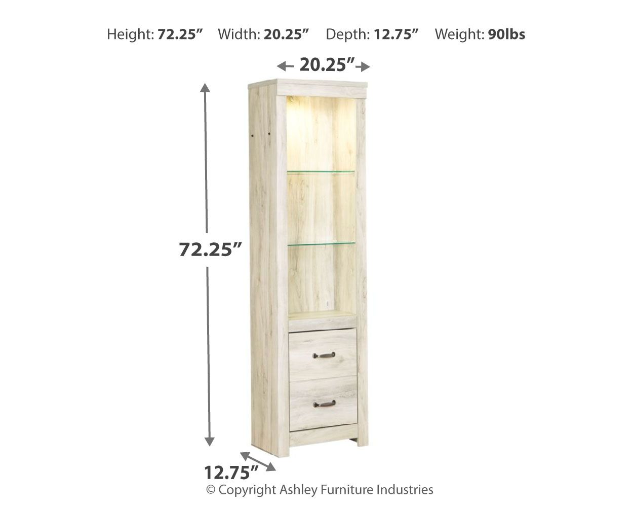 Signature Design by Ashley® Bellaby - Whitewash - Pier - 2 Drawers | Meri Furniture
