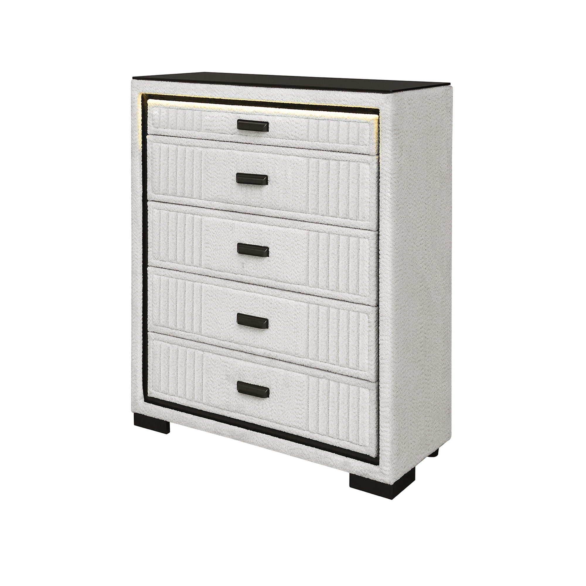 Isaiah - Upholstered Chest With LED Lighting