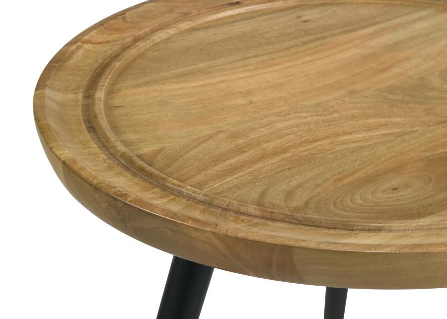 Coaster Fine Furniture Zoe - Round Mango Wood Side End Table - Natural | Meri Furniture