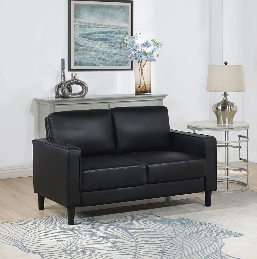 Coaster Fine Furniture Ruth - Upholstered Track Arm Loveseat | Meri Furniture