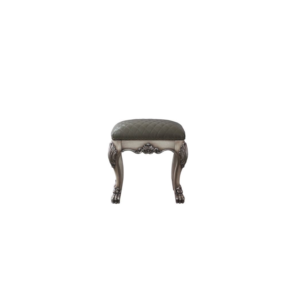 ACME Dresden - Vanity Stool - Vintage Bone White & PU | Meri Furniture