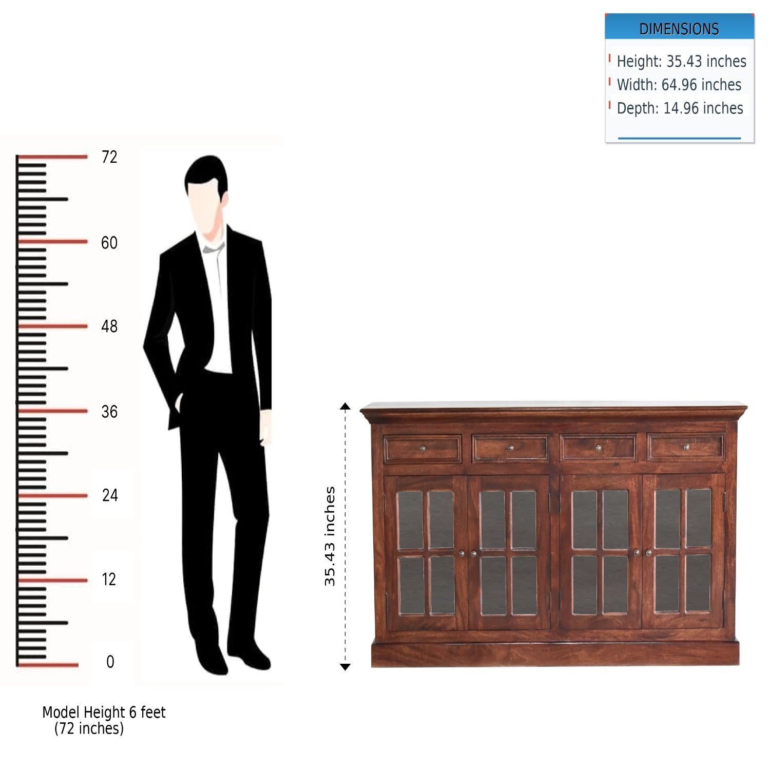 Large Glazed Sideboard