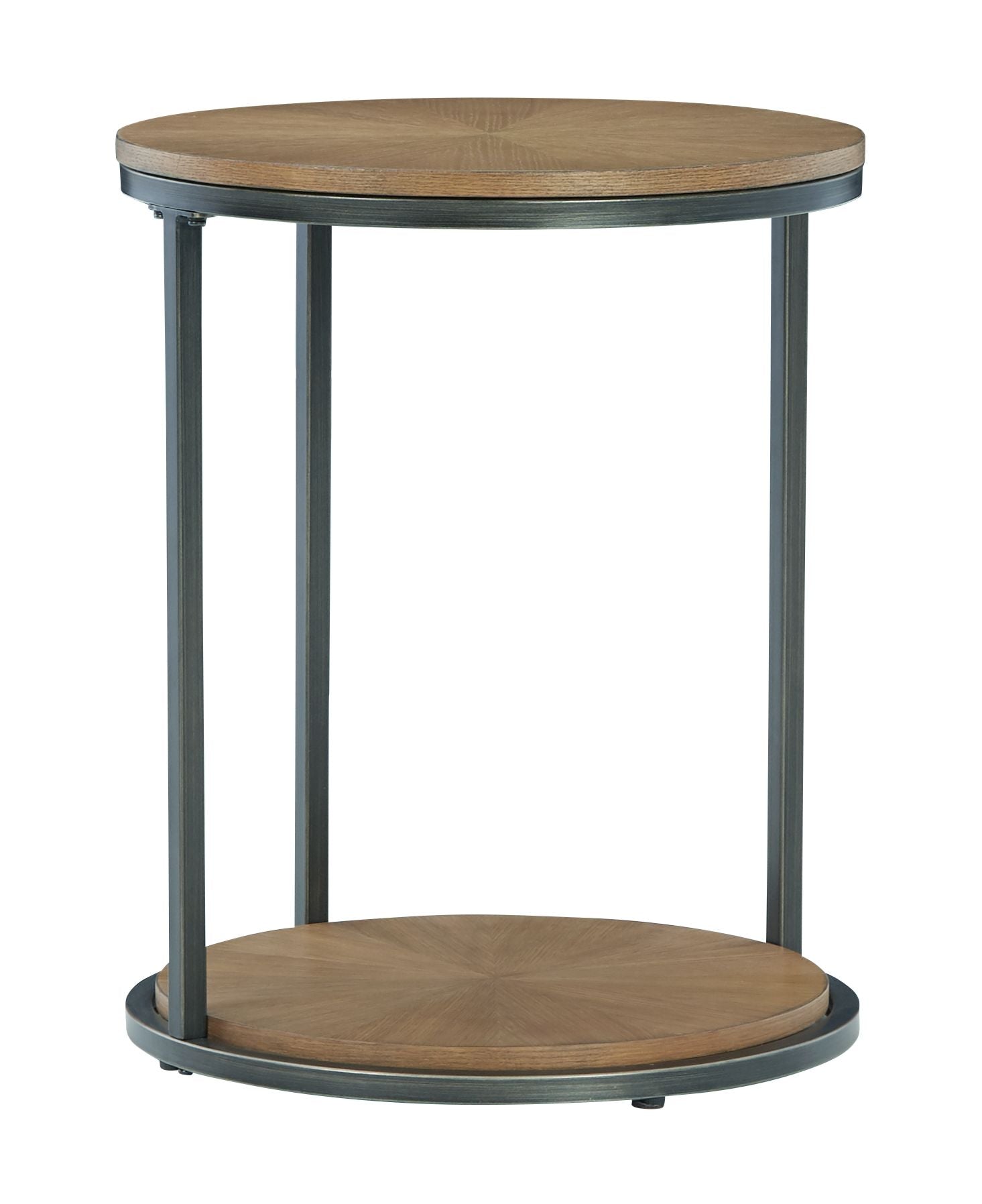 Signature Design by Ashley® Fridley - Brown / Black - Round End Table | Meri Furniture