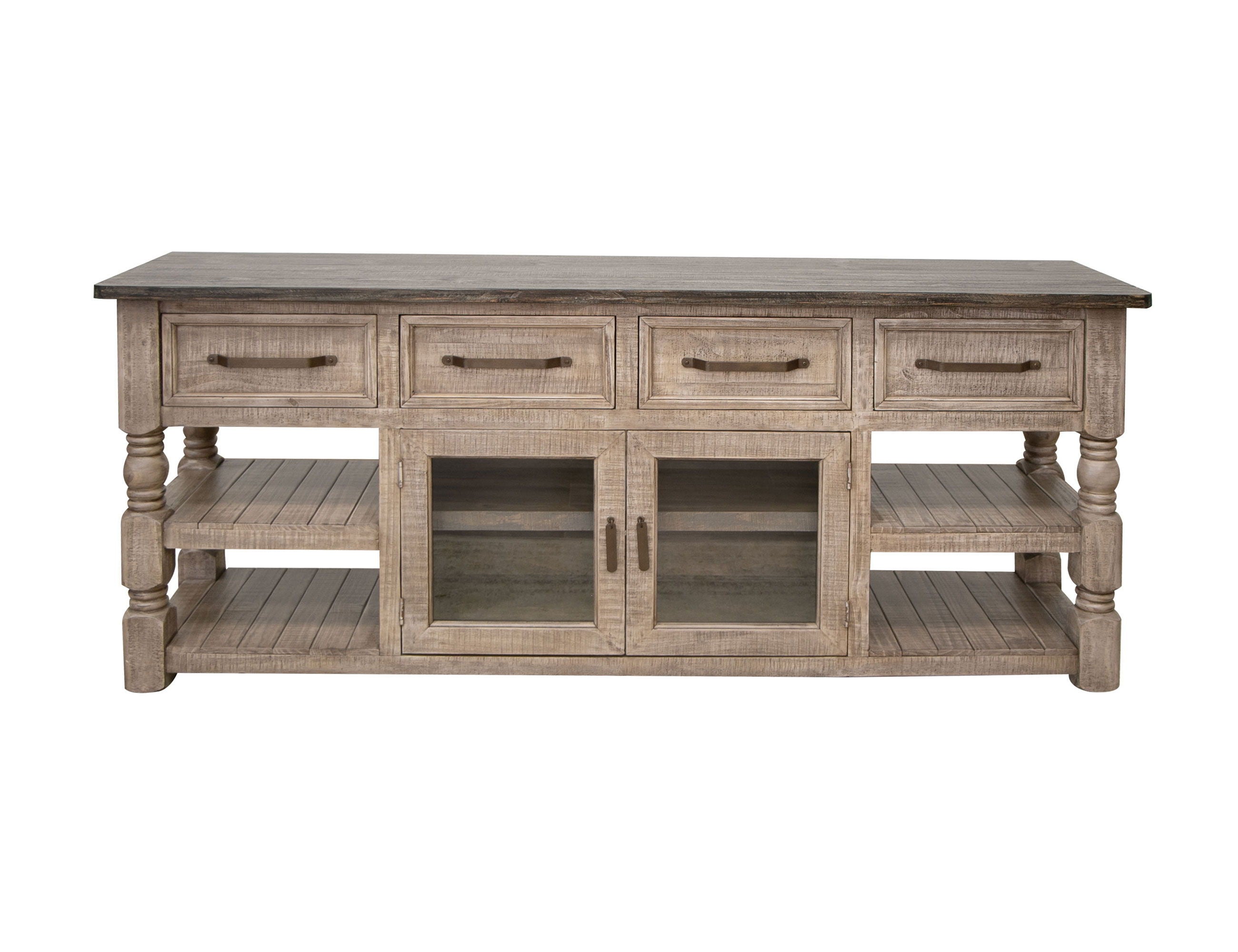 International Furniture Direct Natural Stone - TV Stand - Taupe Brown | Meri Furniture