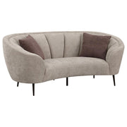 Coaster Fine Furniture Ellorie - Upholstered Channel Back Curved Loveseat - Beige | Meri Furniture