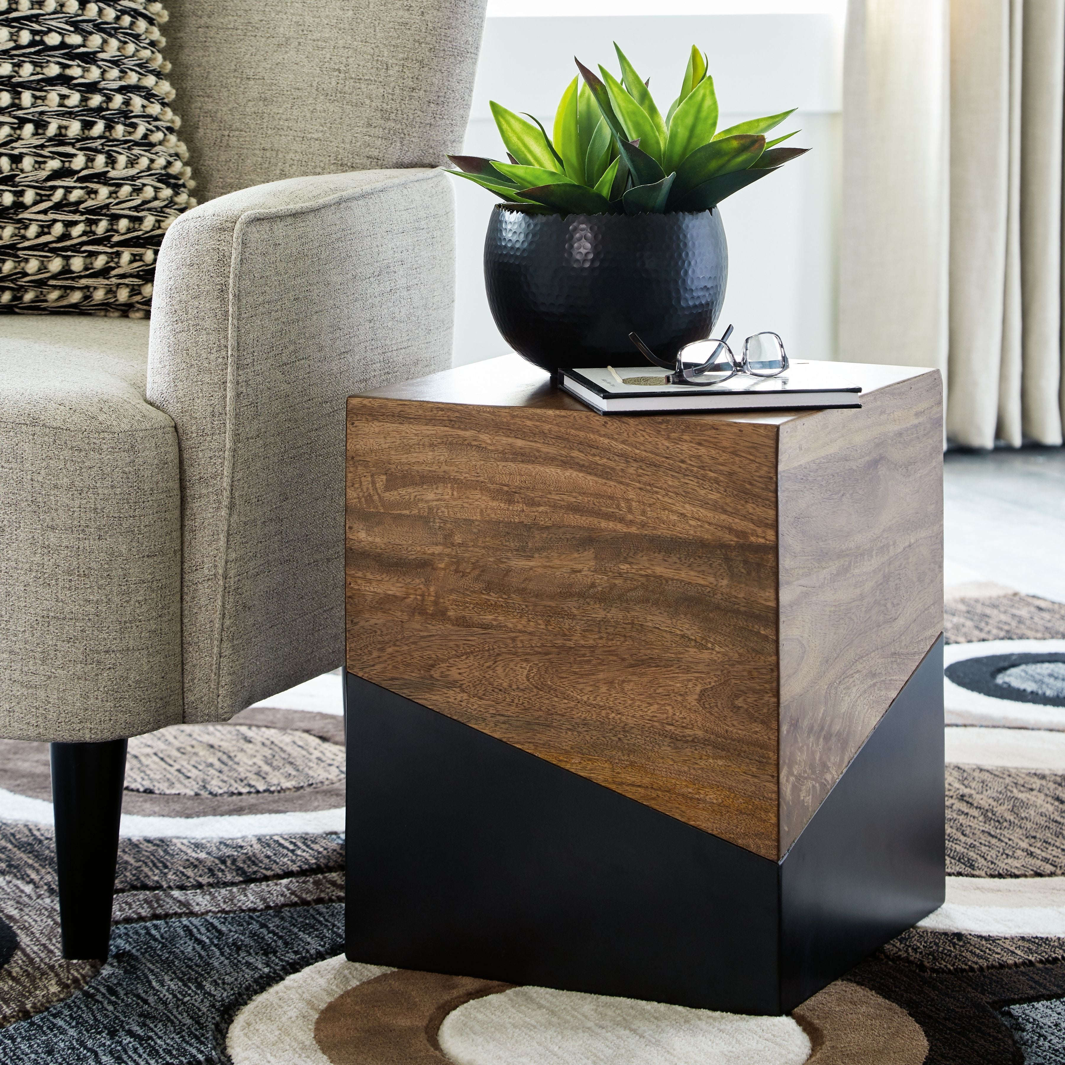Ashley Furniture Trailbend - Brown / Gunmetal - Accent Table | Meri Furniture