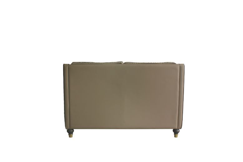 ACME House - Marchese Loveseat - Tan PU & Tobacco Finish | Meri Furniture