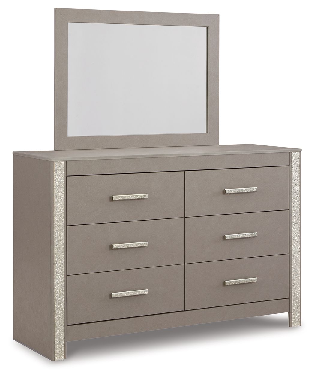 Signature Design by Ashley® Surancha - Gray - Dresser And Mirror | Meri Furniture