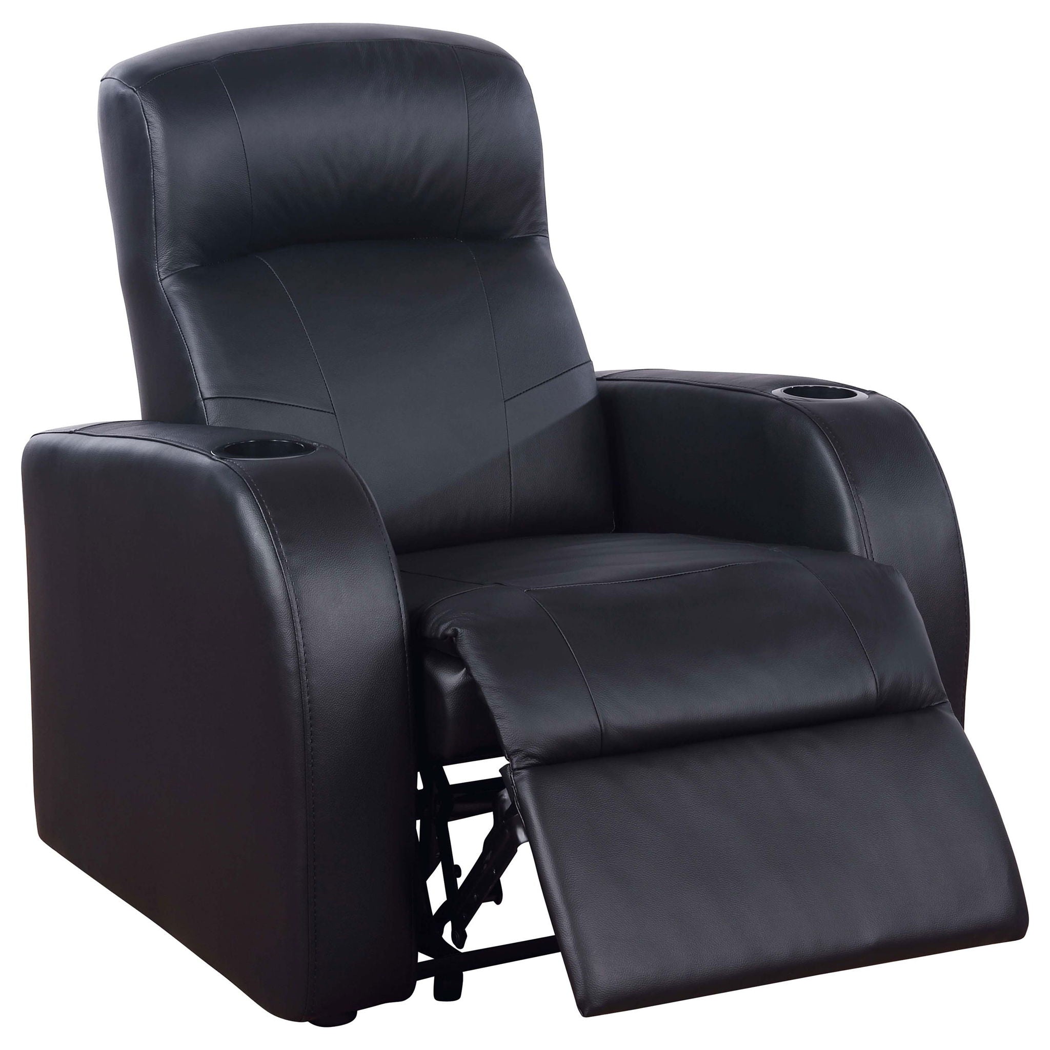 Greenfield - 3 Seater Home Theater With 2 Wedge Consoles - Black