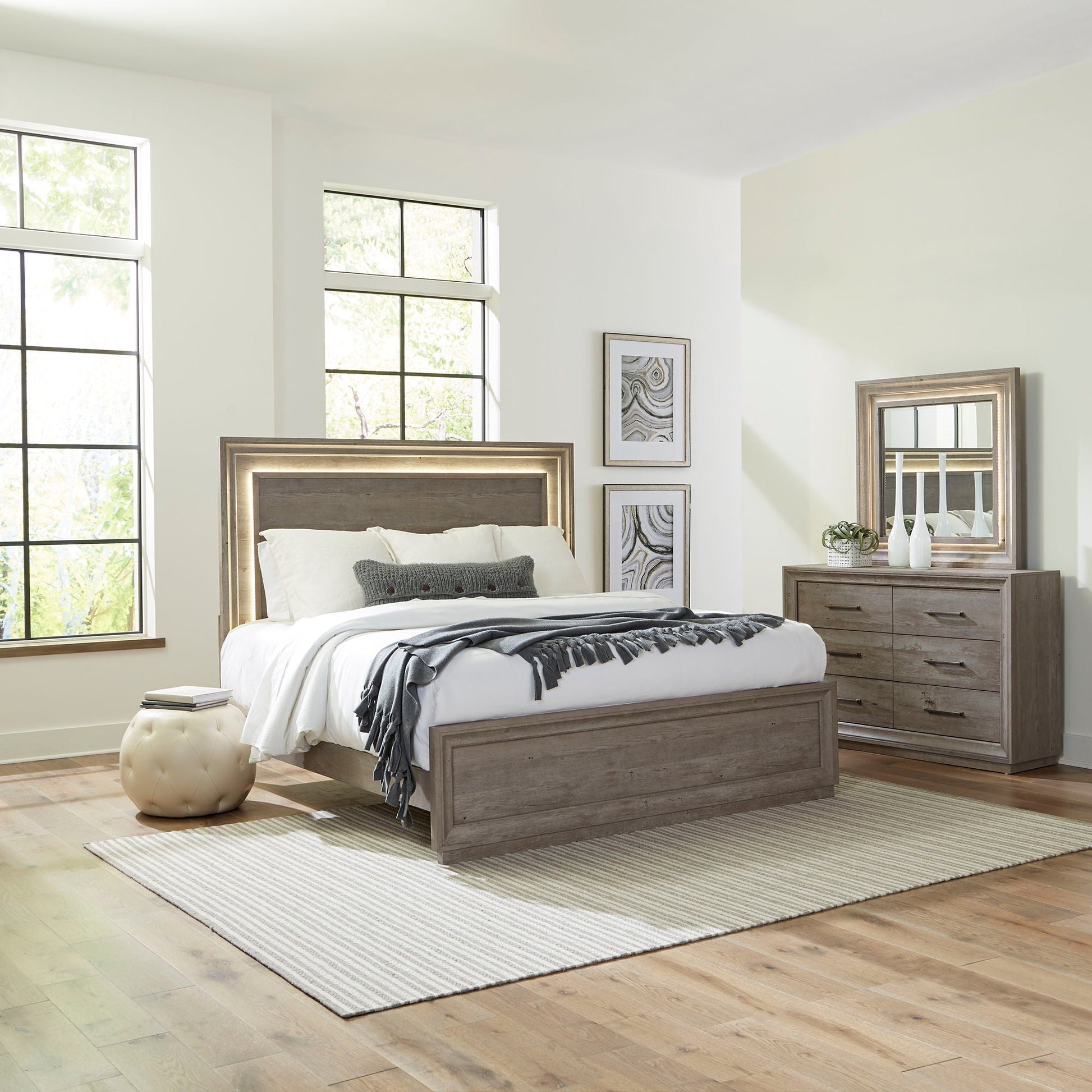 Liberty Furniture Horizons - Panel Bed, Dresser & Mirror | Meri Furniture