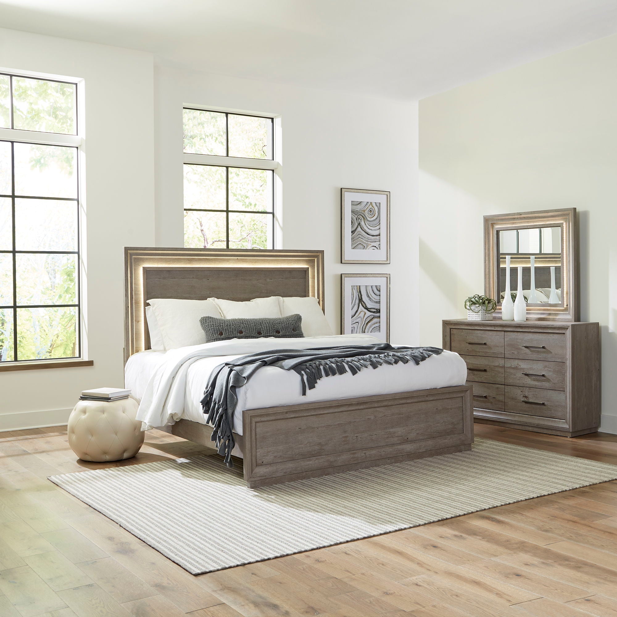 Liberty Furniture Horizons - Panel Bed, Dresser & Mirror | Meri Furniture