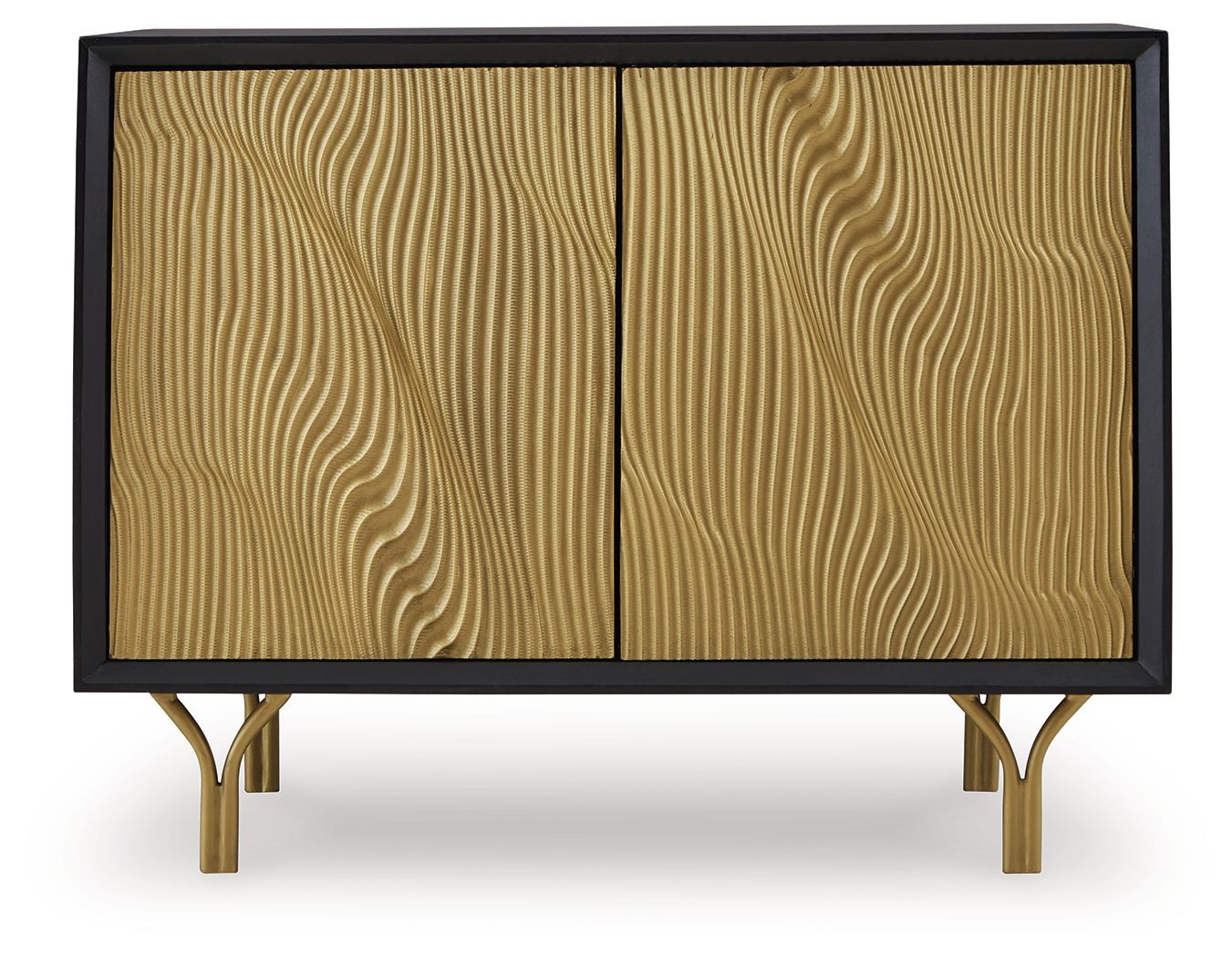 Signature Design by Ashley® Tayner - Black / Gold Finish - Accent Cabinet | Meri Furniture