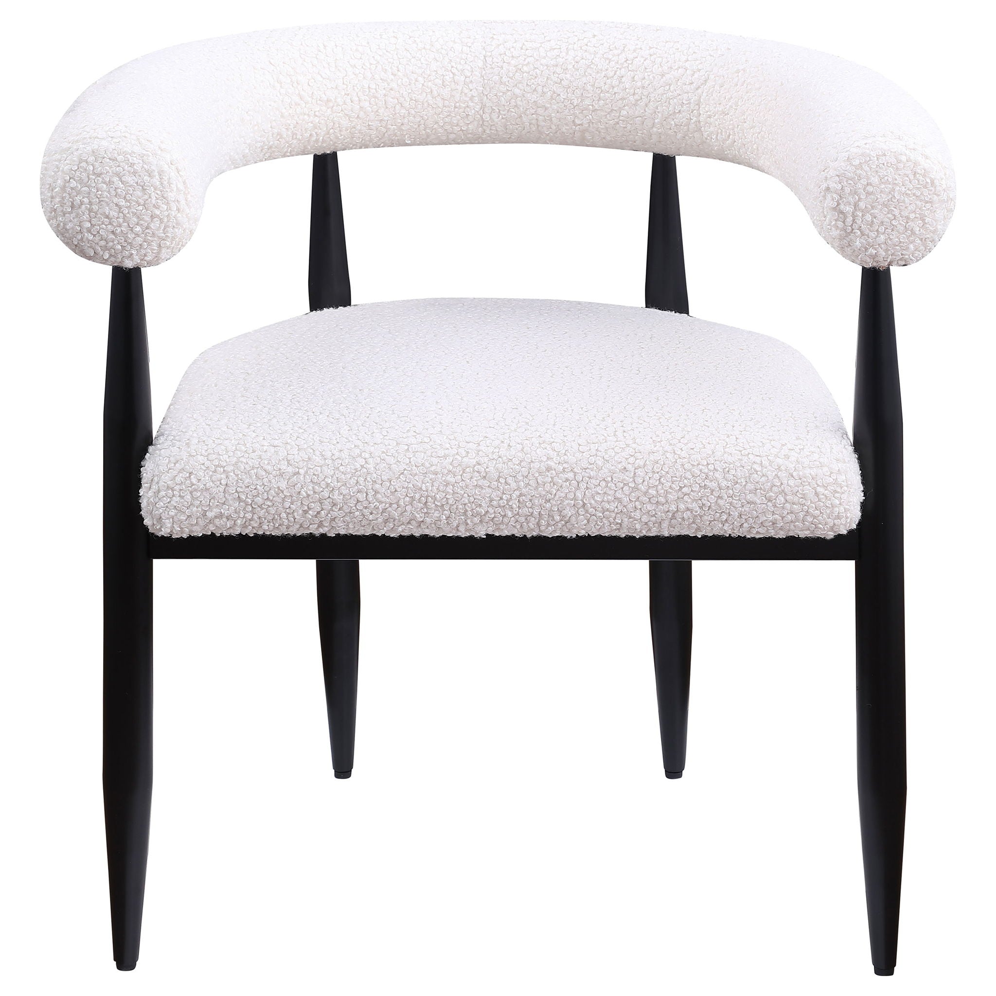Notting - Upholstered Dining Arm Chair (Set of 2) In And Open C Shaped Backrest - Cream