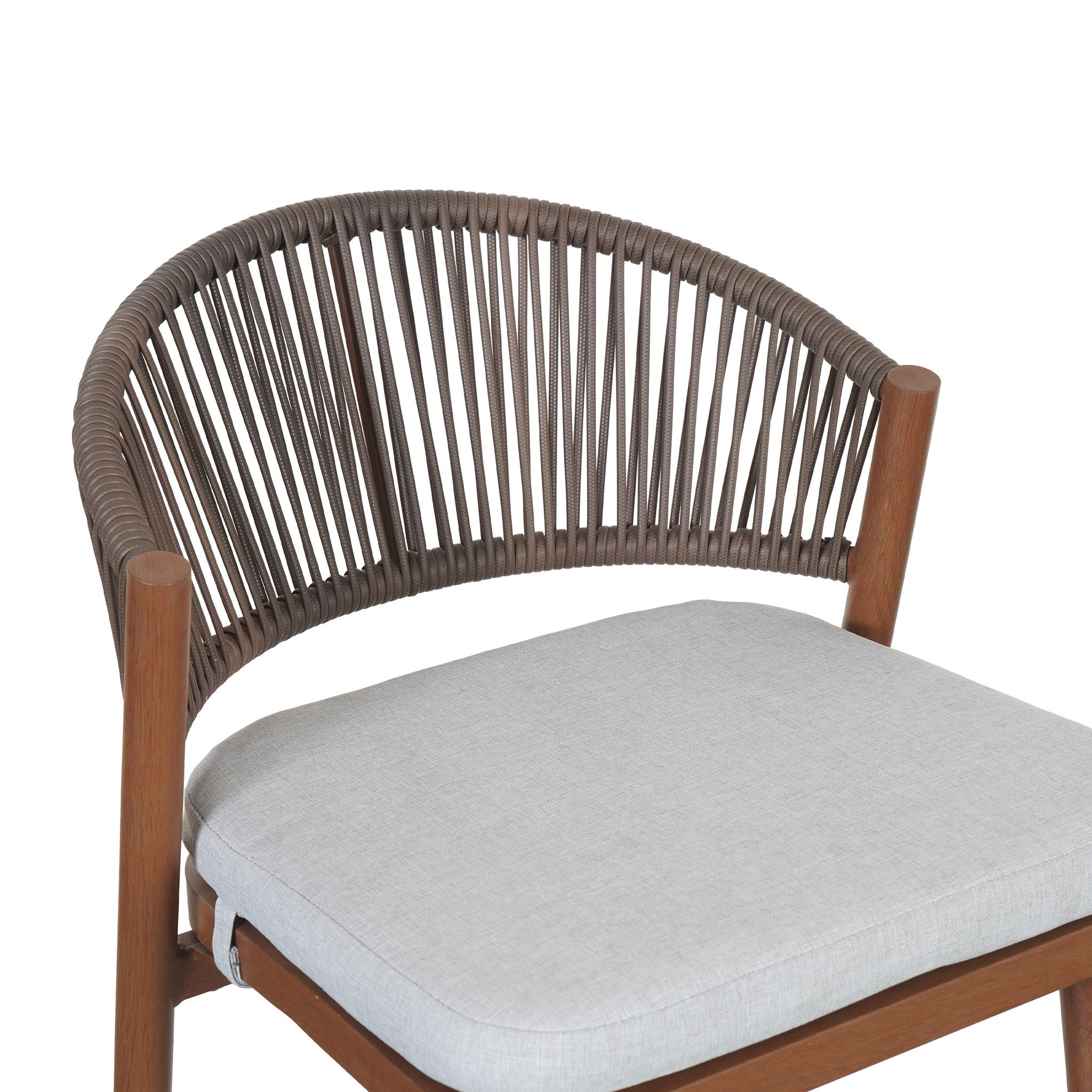 Outdoor Bar Height Metal Frame Counter Stools With Scallop Shaped Backrest & Water Resistant Cushions