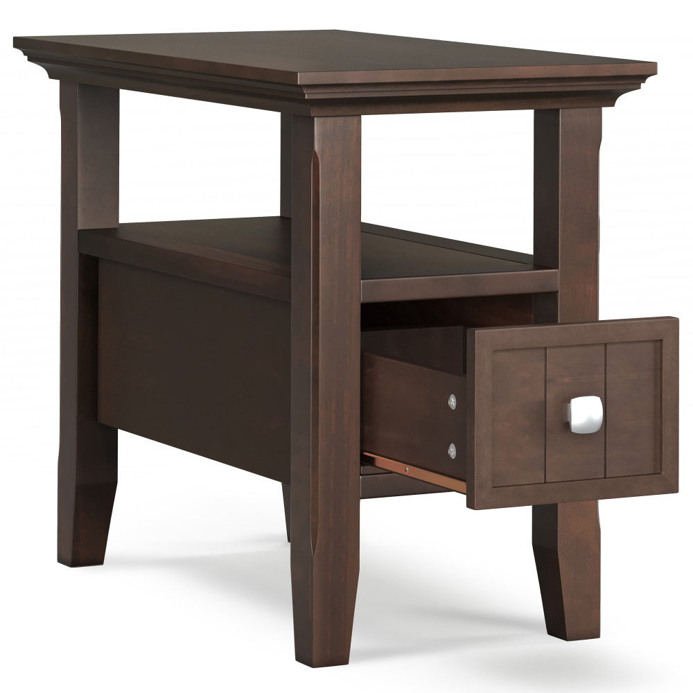 Acadian - Narrow Side Table With Drawer - Brown