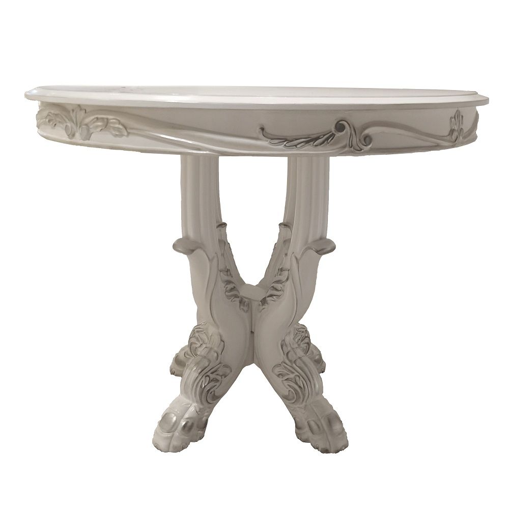 ACME Dresden - Counter Height Table 48"L - Bone White Finish | Meri Furniture