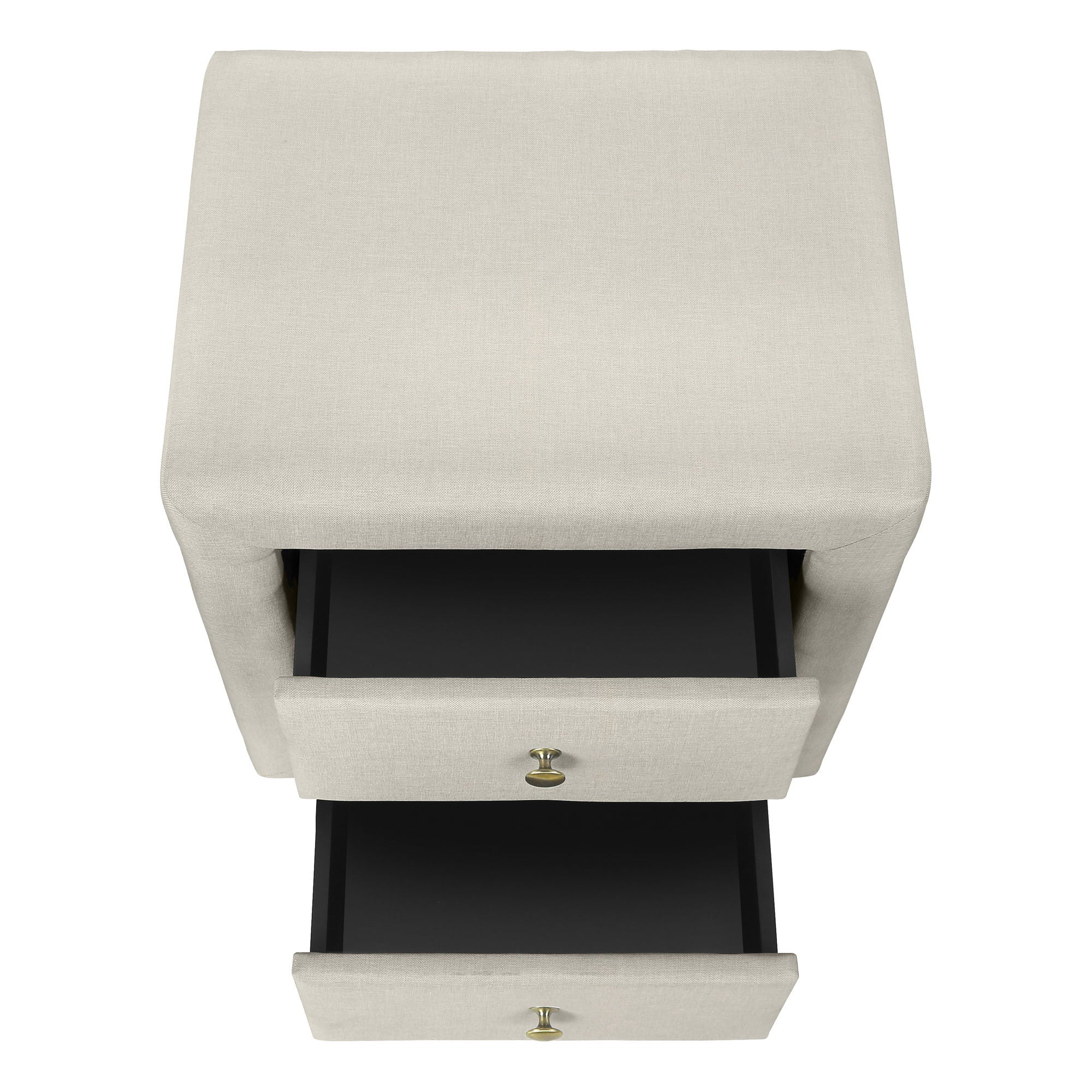 Nightstand, Storage Drawer Versatile Use, Upholstered, Transitional