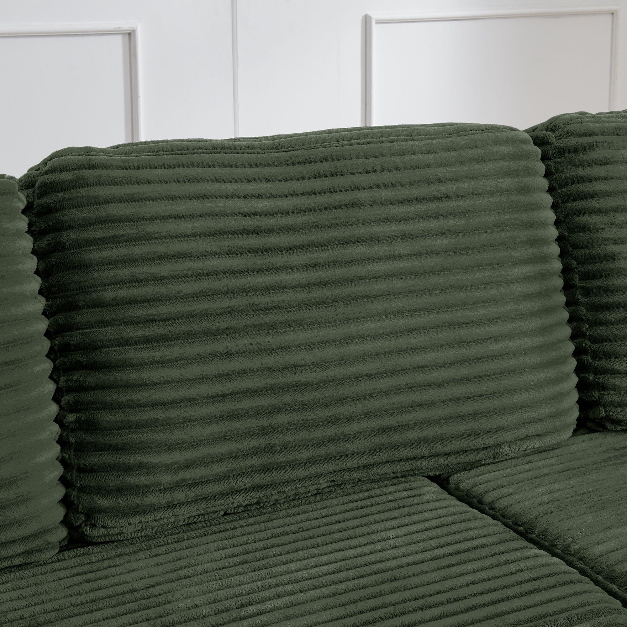 Modern Minimalist L Shape Modular Sectional Sofa, Corduroy Couch