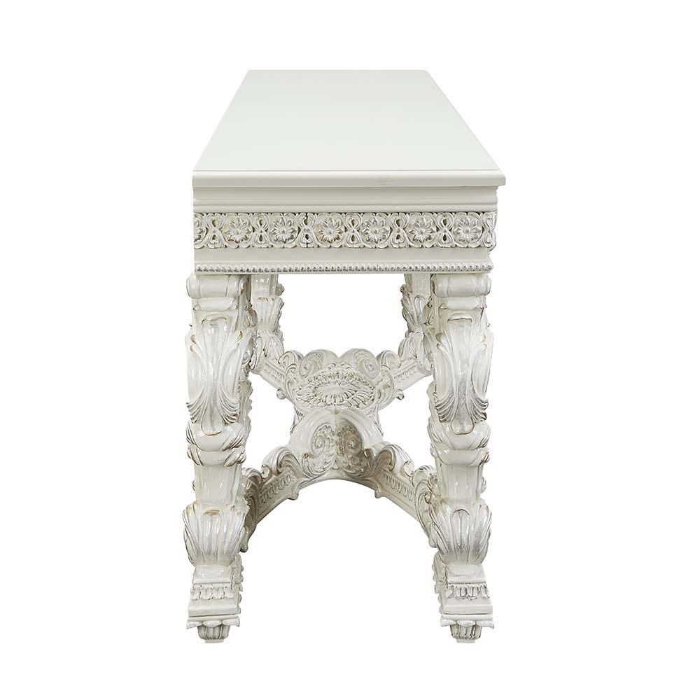 ACME Adara - Sofa Table - Antique White Finish | Meri Furniture