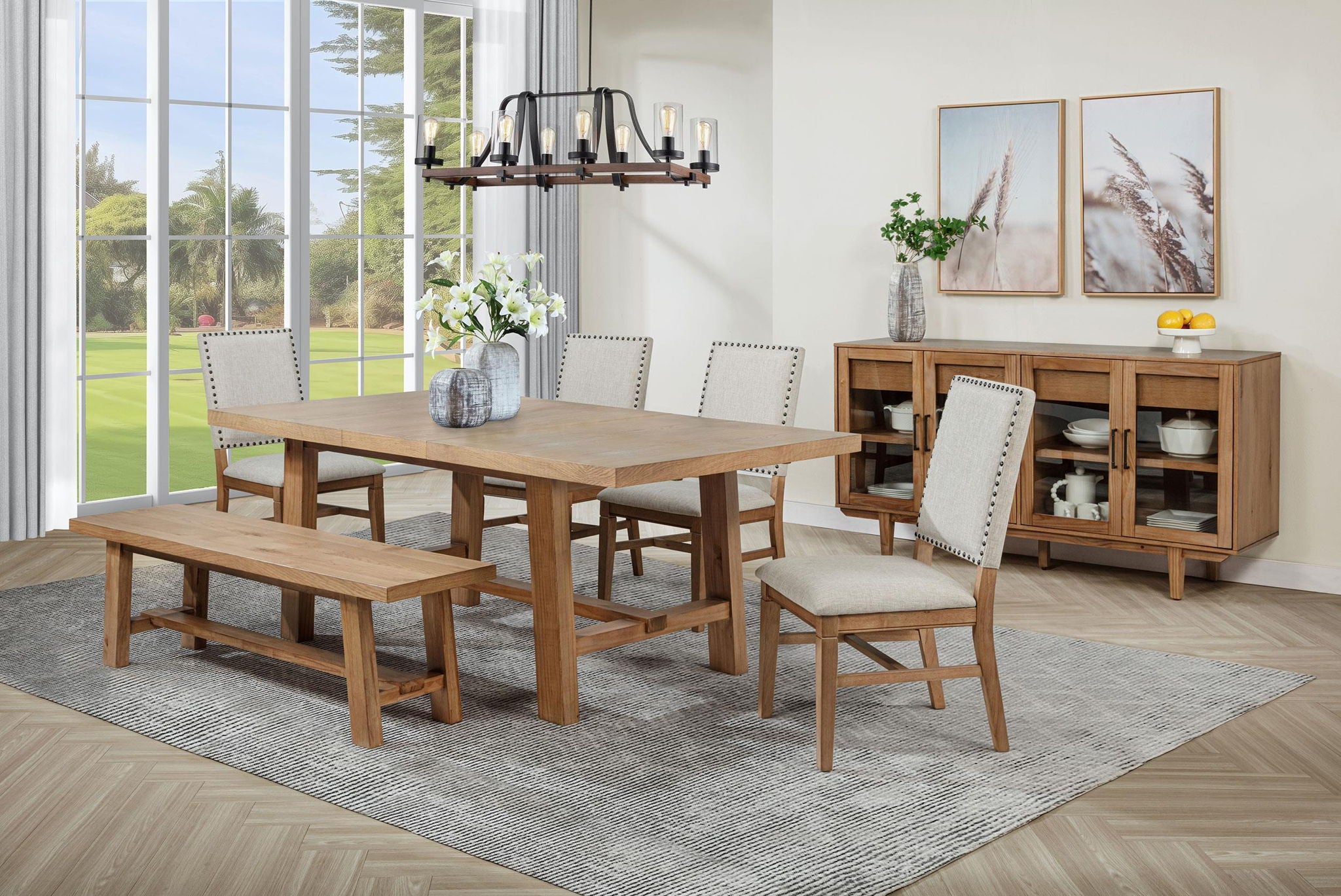 Middleton Upholstered Dining Side Chair Beige (Set of 2)