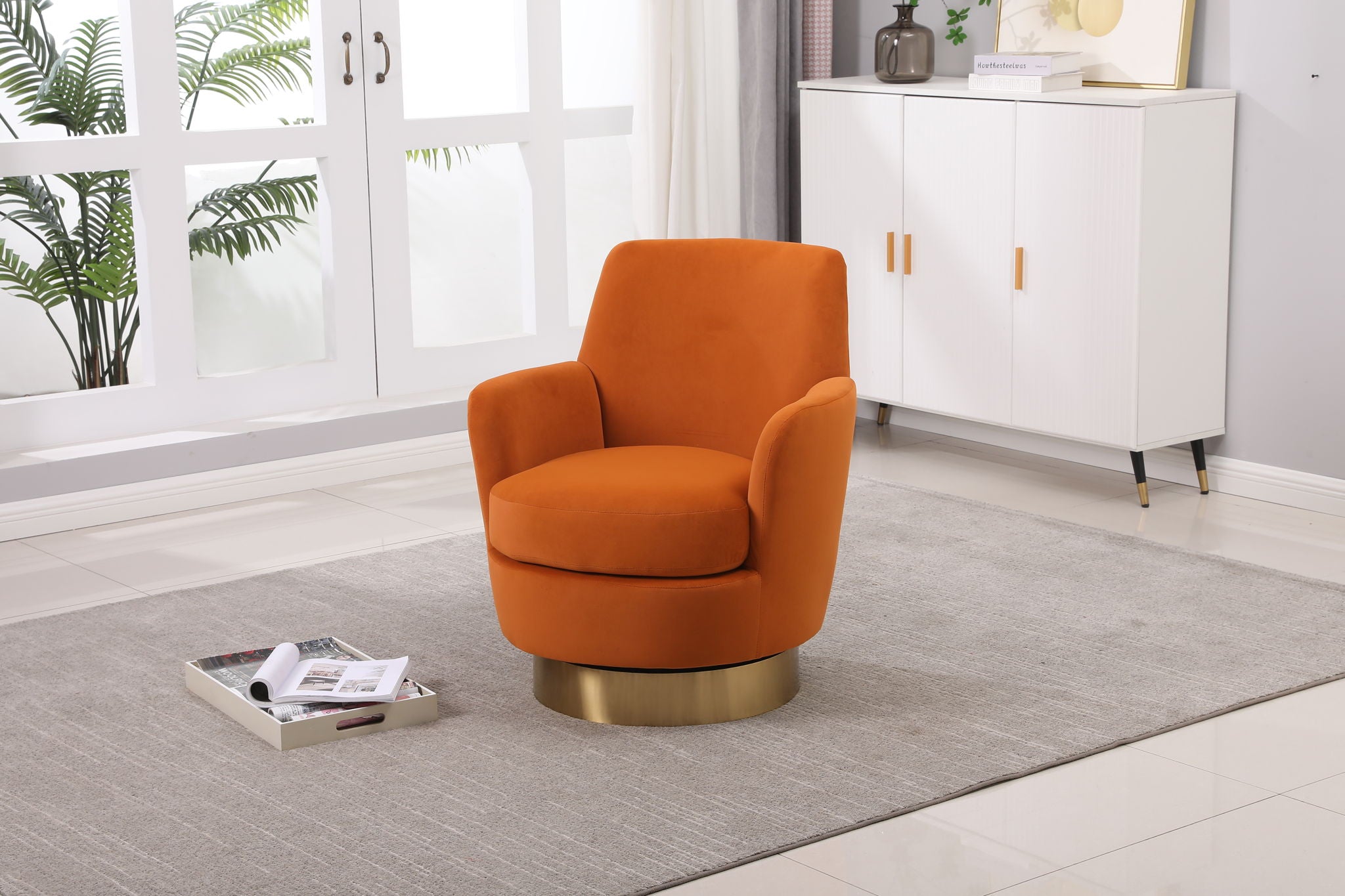 Teddy Swivel Barrel Chair, Swivel Accent Chairs Armchair For Living Room