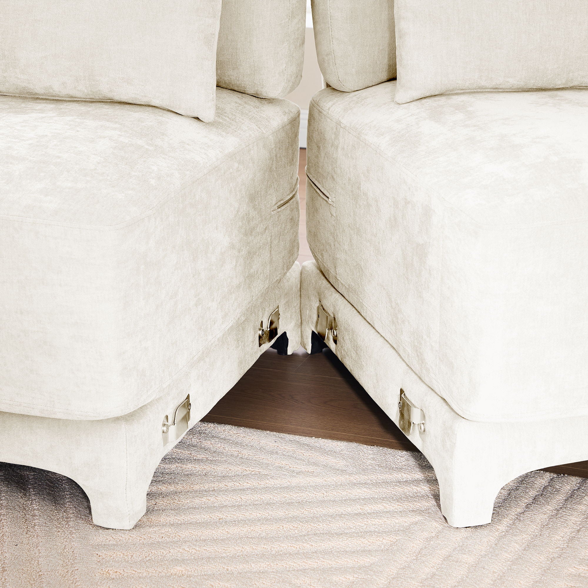 Elegant Sofa With Ergonomic Design And Lumbar Pillows