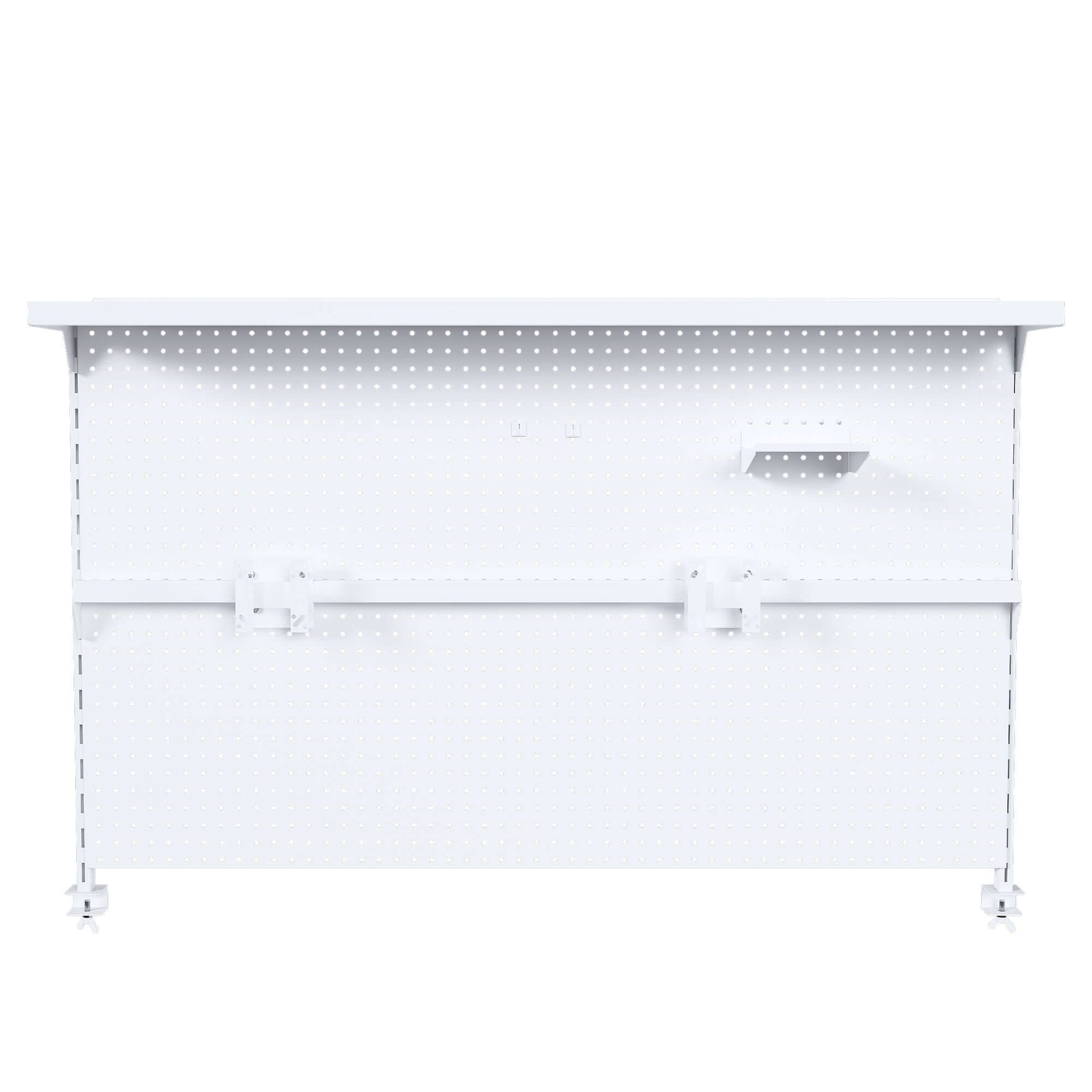 Clamp On Desk Pegboard With Single Monitor Stand