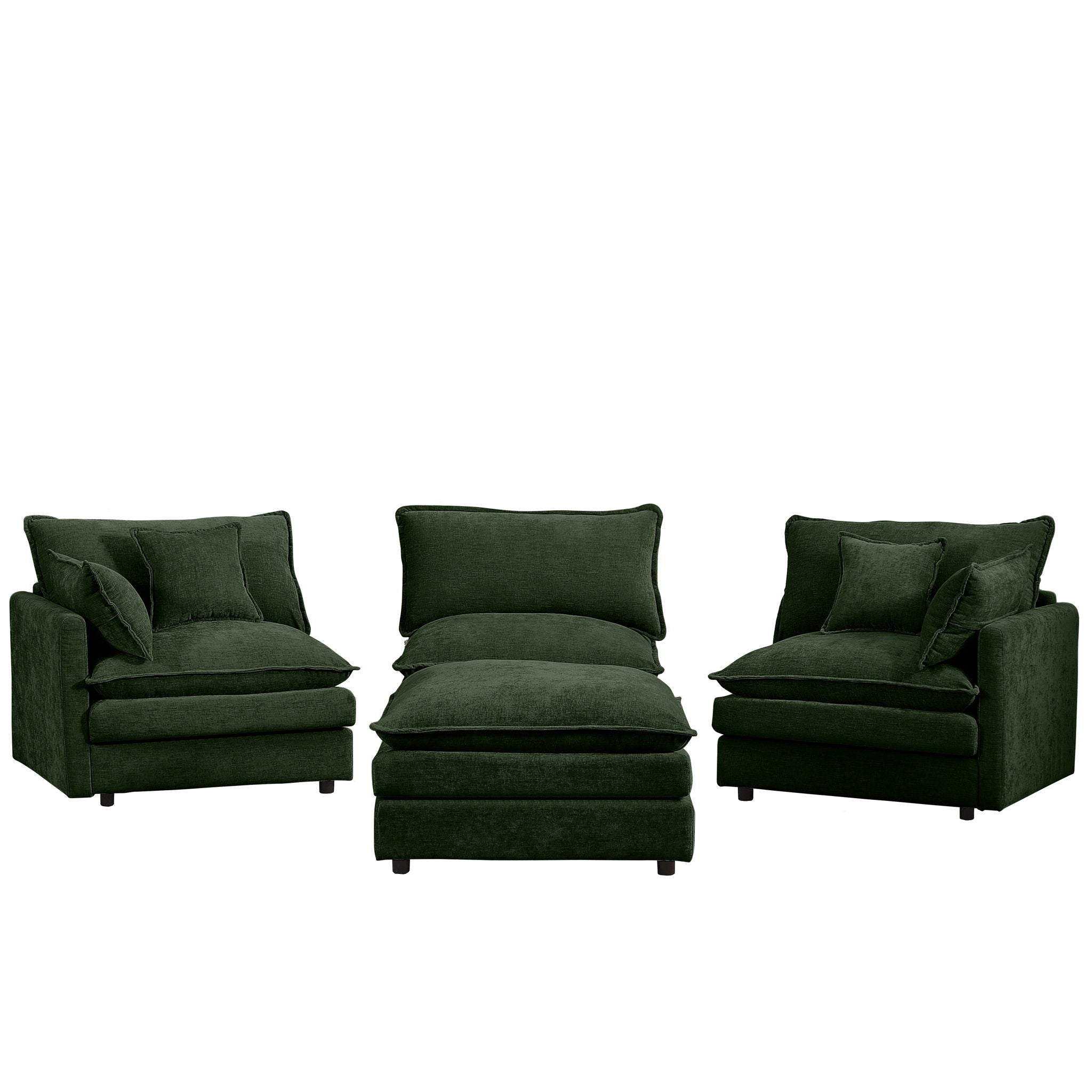 Modular L-Shaped Sectional Sofa With Movable Ottoman