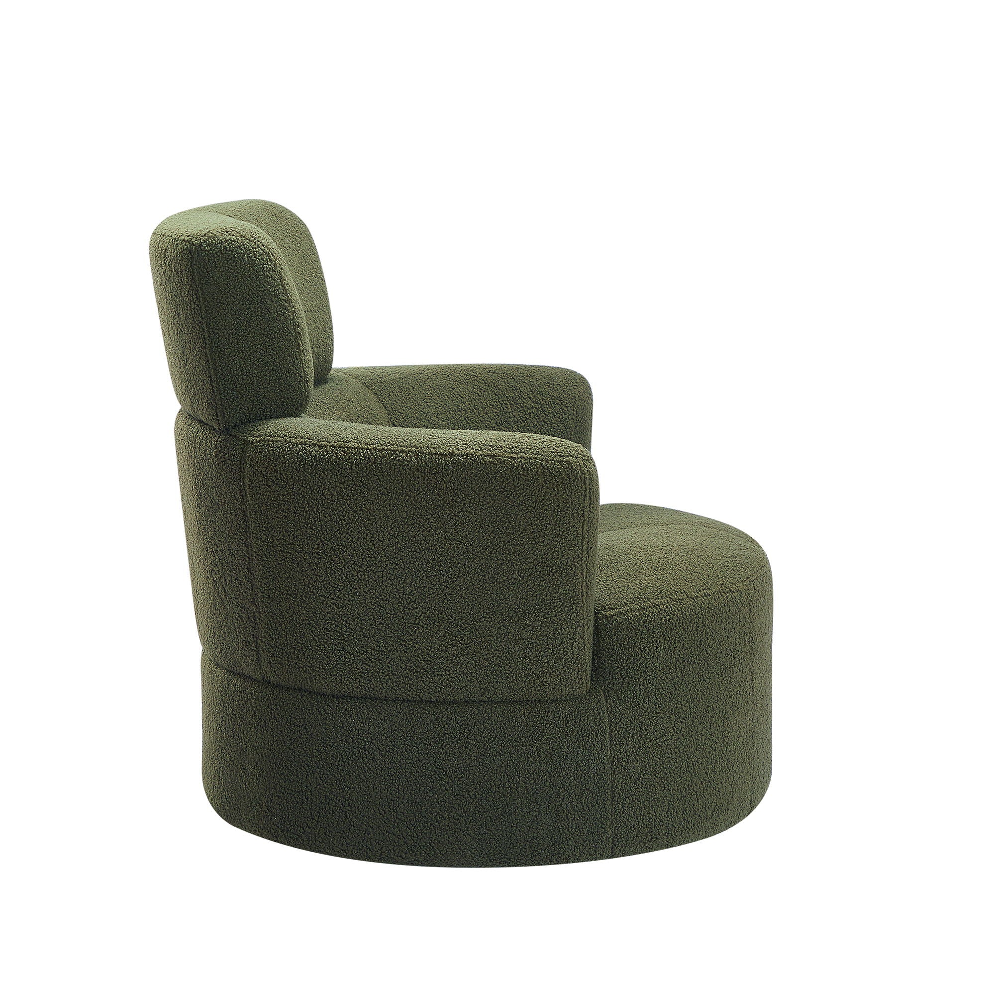360° Swivel Chair Upholstered Accent Barrel Chair With Adjustable Headrest