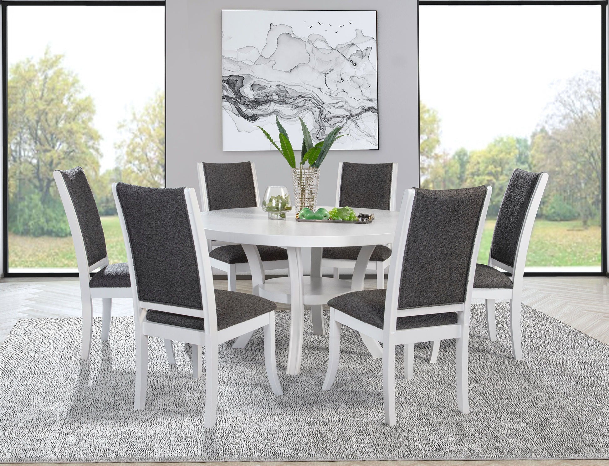 Coaster Fine Furniture Judd - Round Wood Dining Table Set | Meri Furniture