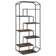 Coaster Fine Furniture Leland - 6-Shelf Bookshelf - Rustic Brown | Meri Furniture